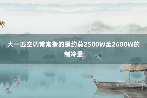 大一匹空调常常指的是约莫2500W至2600W的制冷量